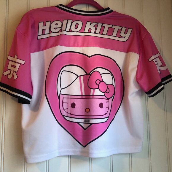 Sanrio Hello Kitty Forever 21 Tokyo Speed Jersey Tee Shirt Pink XS - Picture 5 of 6